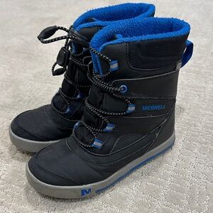 Merrell Kids Black and Blue Insulated Snow Boots